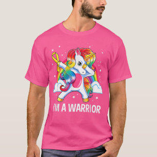 Unicorn Childhood Cancer Awareness Warrior Girls T-Shirt