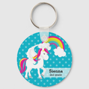 Unicorn * Choose your background colour Key Ring
