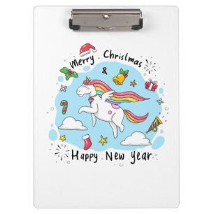 Unicorn Christmas Clipboard