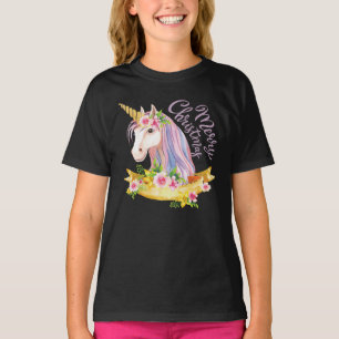 UNICORN CHRISTMAS GIRLS T-SHIRTS