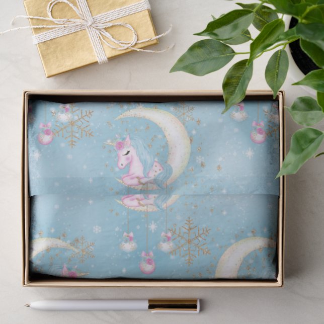 Unicorn Christmas Moon Tissue Paper (Gift)
