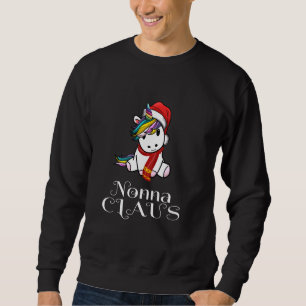 Unicorn Christmas Nonna Claus Matching Pajama Sant Sweatshirt