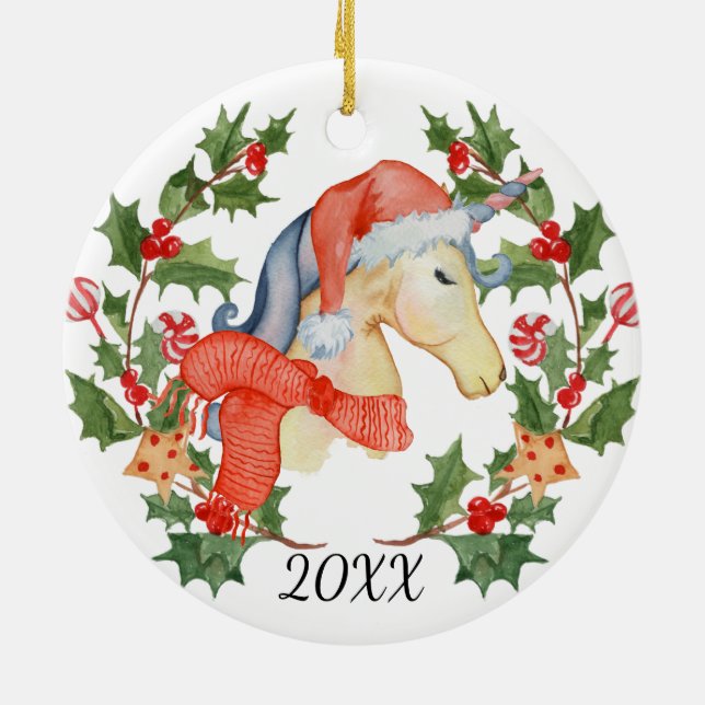 Unicorn Christmas Ornament (Back)