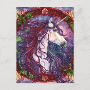Unicorn Christmas Postcard