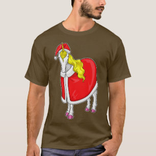Unicorn Christmas Santa hat T-Shirt