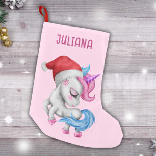 Unicorn Christmas Stockings Cute Unicorn Pink