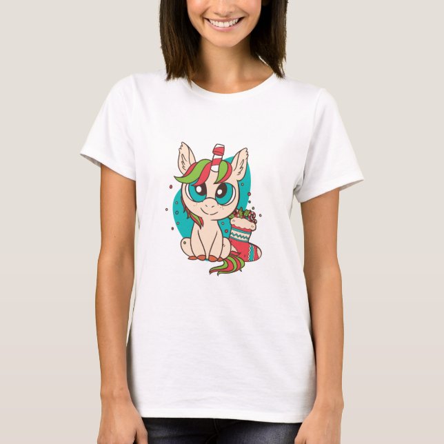 Unicorn Christmas T-Shirt (Front)