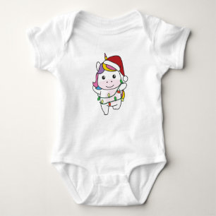 Unicorn Christmas Winter Animals Holiday Unicorns Baby Bodysuit
