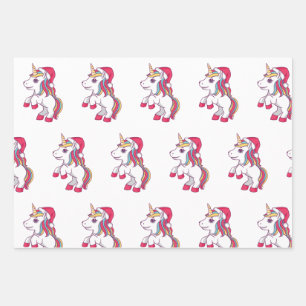 Unicorn Christmas Wrapping Paper, Unicorn  Paper Sheet