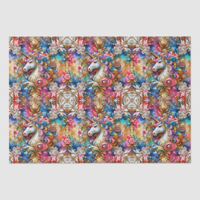 ~ Unicorn Christmas Wrapping ~  Tissue Paper (Front)