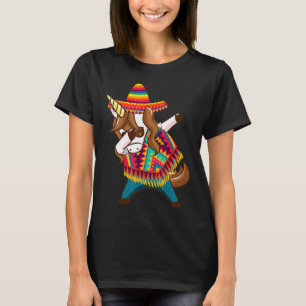 Unicorn Cinco De Mayo Dabbing Unicorn Poncho Mexic T-Shirt