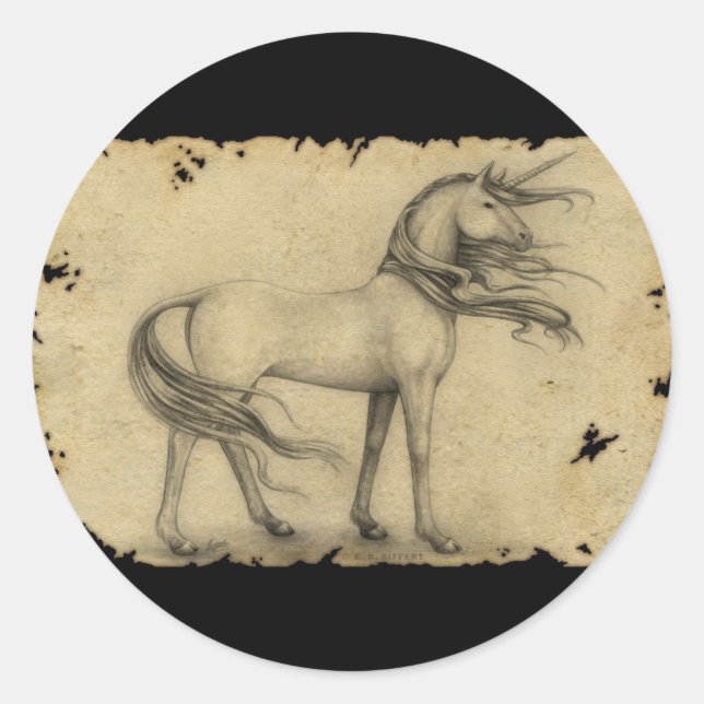 Unicorn Classic Round Sticker (Front)