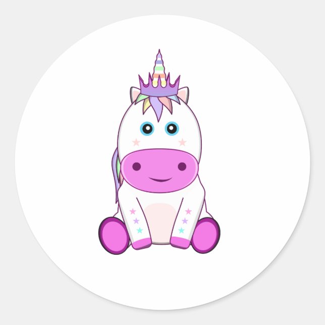 Unicorn Classic Round Sticker (Front)
