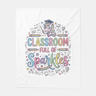 Unicorn Classroom Full of Sparkles Original Merch  Fleece Blanket