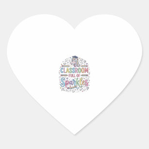 Unicorn Classroom Full of Sparkles Original Merch Heart Sticker