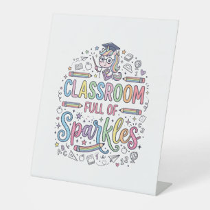 Unicorn Classroom Full of Sparkles Original Merch  Pedestal Sign