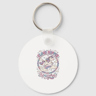 Unicorn Cloud Hopper Unicorn Playful Cute Gift Des Key Ring