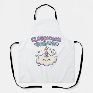 Unicorn Cloudicorn Dreams Trendy Graphic Tee Desig Apron