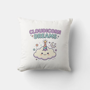 Unicorn Cloudicorn Dreams Trendy Graphic Tee Desig Cushion