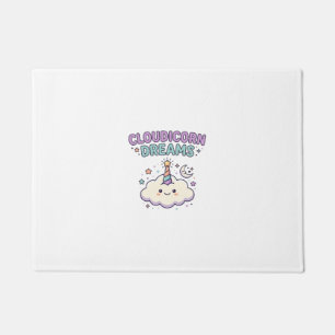 Unicorn Cloudicorn Dreams Trendy Graphic Tee Desig Doormat