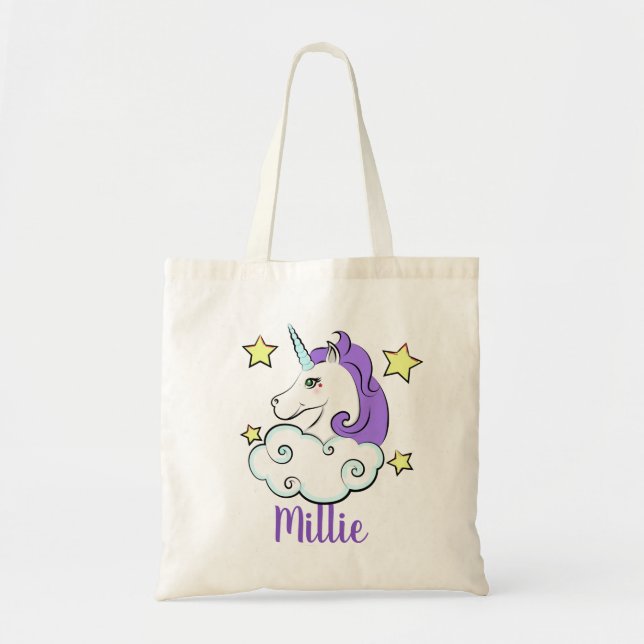 Unicorn Clouds Design Tote Bag (Front)