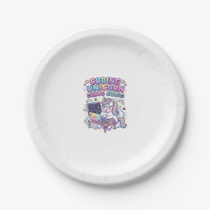 Unicorn Coding Unicorn Debug Squad Charming Market Paper Plate