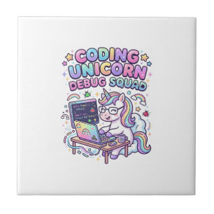Unicorn Coding Unicorn Debug Squad Charming Market Tile
