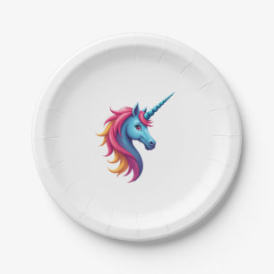 Unicorn Colorful Tie-Dye Unicorn Horse T-Shirt, Sm Paper Plate