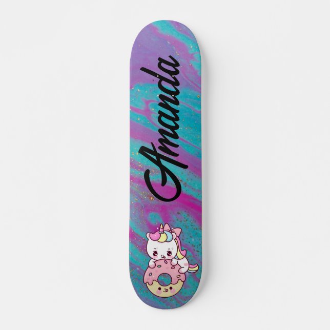 Unicorn colour abstract skateboard (Front)