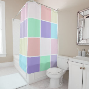 Unicorn Colour Squares Shower Curtain