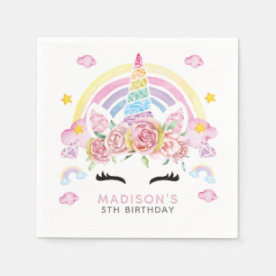 Unicorn Colourful Birthday Napkin