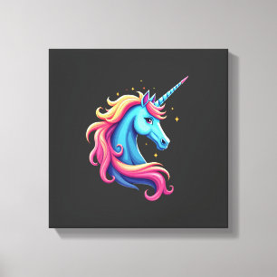 Unicorn Colourful Tie-Dye Unicorn Horse T-Shirt, S Canvas Print