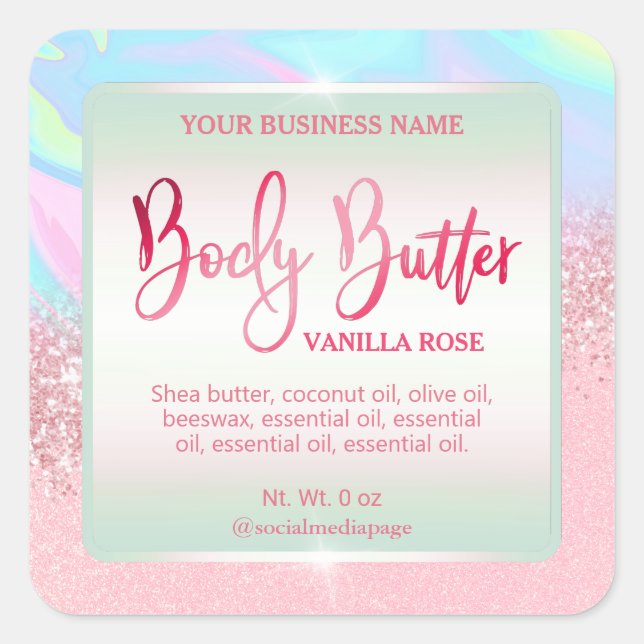 Unicorn Colours Body Butter Labels (Front)