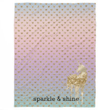 Unicorn Confetti Ombre Gold Glitter Hearts