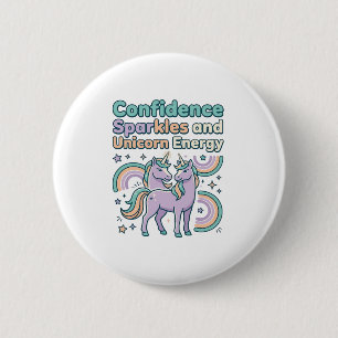 Unicorn Confidence Sparkles and Unicorn Energy Tre 6 Cm Round Badge