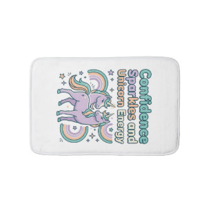 Unicorn Confidence Sparkles and Unicorn Energy Tre Bath Mat
