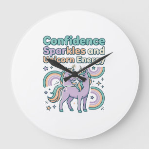 Unicorn Confidence Sparkles and Unicorn Energy Tre Large Clock