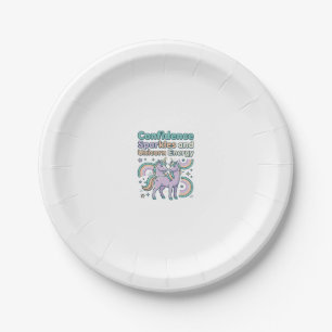 Unicorn Confidence Sparkles and Unicorn Energy Tre Paper Plate
