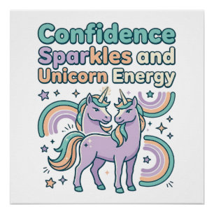 Unicorn Confidence Sparkles and Unicorn Energy Tre Poster