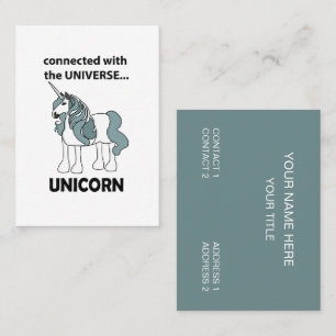 Unicorn Connected With The Universe Unicorn Business Card