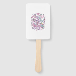 Unicorn Coquette Bow Unicorn Cute Pastel Graphic T Hand Fan