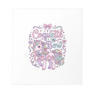 Unicorn Coquette Bow Unicorn Cute Pastel Graphic T Notepad