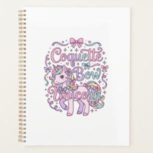 Unicorn Coquette Bow Unicorn Cute Pastel Graphic T Planner
