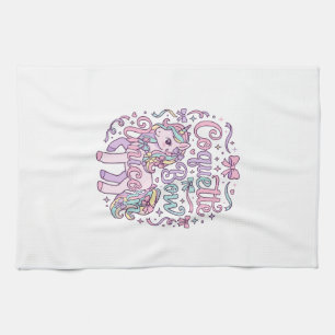 Unicorn Coquette Bow Unicorn Cute Pastel Graphic T Tea Towel