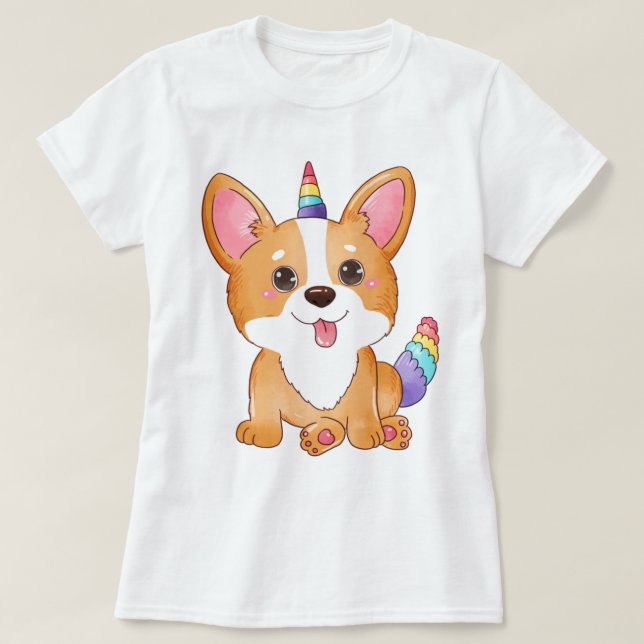 Unicorn Corgi T-Shirt (Design Front)
