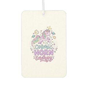 Unicorn Cosmic Horn Energy Cute Pastel Graphic Tee Car Air Freshener
