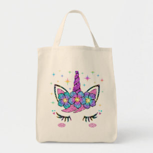 Unicorn Costume Rainbow Face Girls  Tote Bag
