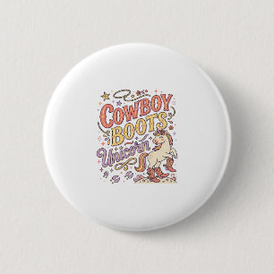 Unicorn Cowboy Boots Unicorn Whimsical Zazzle Desi 6 Cm Round Badge