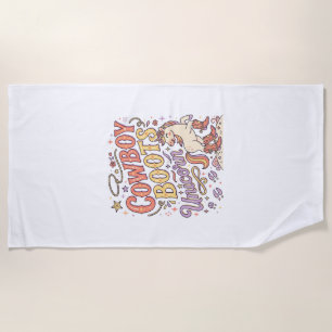 Unicorn Cowboy Boots Unicorn Whimsical Zazzle Desi Beach Towel
