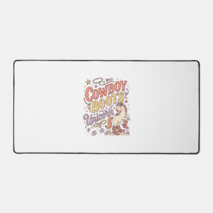 Unicorn Cowboy Boots Unicorn Whimsical Zazzle Desi Desk Mat